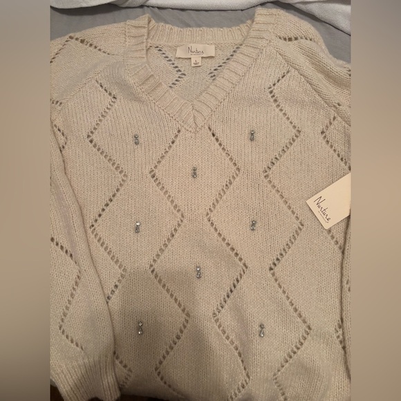 Nurture by westbound rhinestone sweater NWT L - Picture 1 of 6